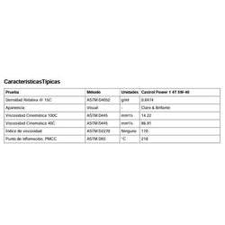 Lubricante Castrol POWER 1 4T 5W-40 6X1 QT